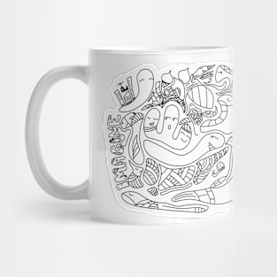 Black and White Doodle Art "Calm Expression" Mug